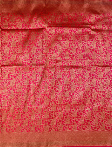 Banarasi Katan Silk Saree | Magenta or Rani Pink | Antique Zari | Handwoven | Silk Mark | Ships from California